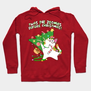 Twas the Zoomies Before Christmas Calico Cat Gone Crazy funny xmas Hoodie